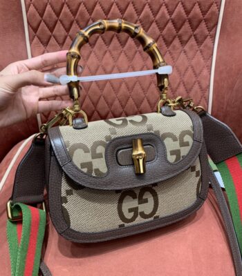GUCCI Bamboo Jumbo GG Top Handle Bag For Women