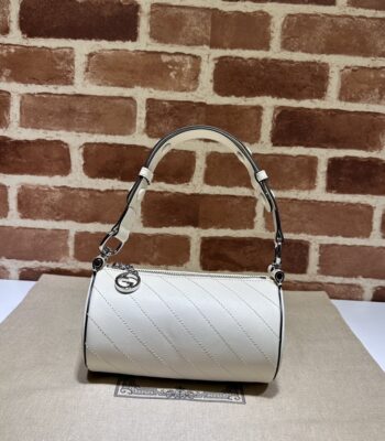 Gucci Blondie Small Shoulder Bag In White Leather