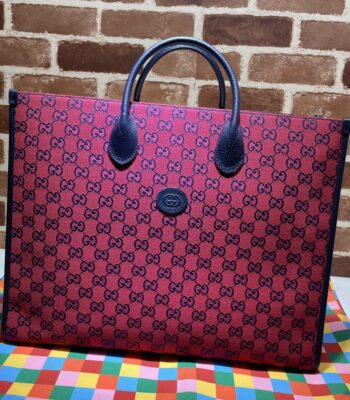 Gucci GG Multicolour large tote bag red