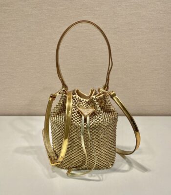 Prada Crystal Bucket Beautiful Gold Purse, Unlimited Edition